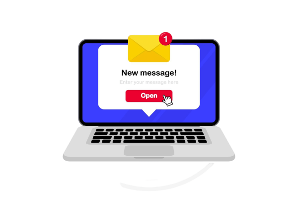 new-message-notification-computer-screen-unread-email-notification-envelope-with-new-message-laptop-with-unread-email-new-email-notification-arrived-vector-illustration